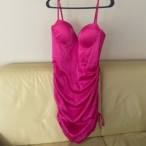 Oh Polly Satin Ruched Dress